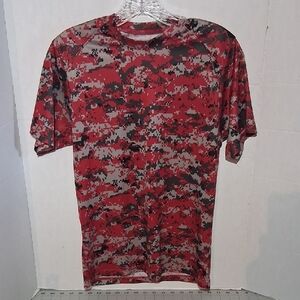 Nike Red and Gray Digital Camo Short Sleeve Tee